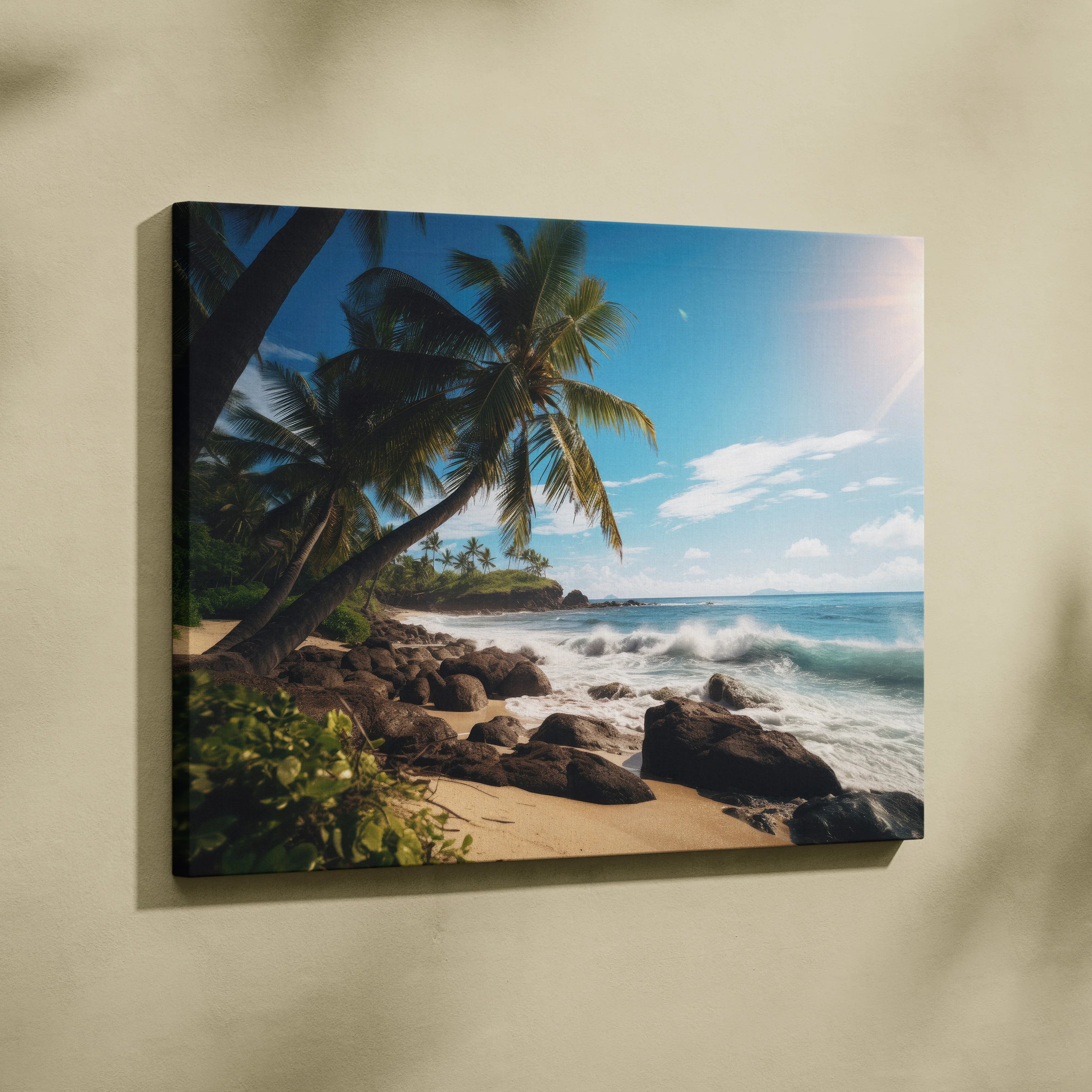High Resolution Vivid Beach Canvas Wall Art for Coastal Home Decor