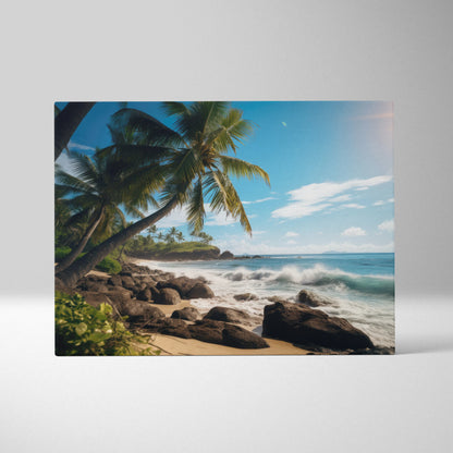 High Resolution Vivid Beach Canvas Wall Art for Coastal Home Decor