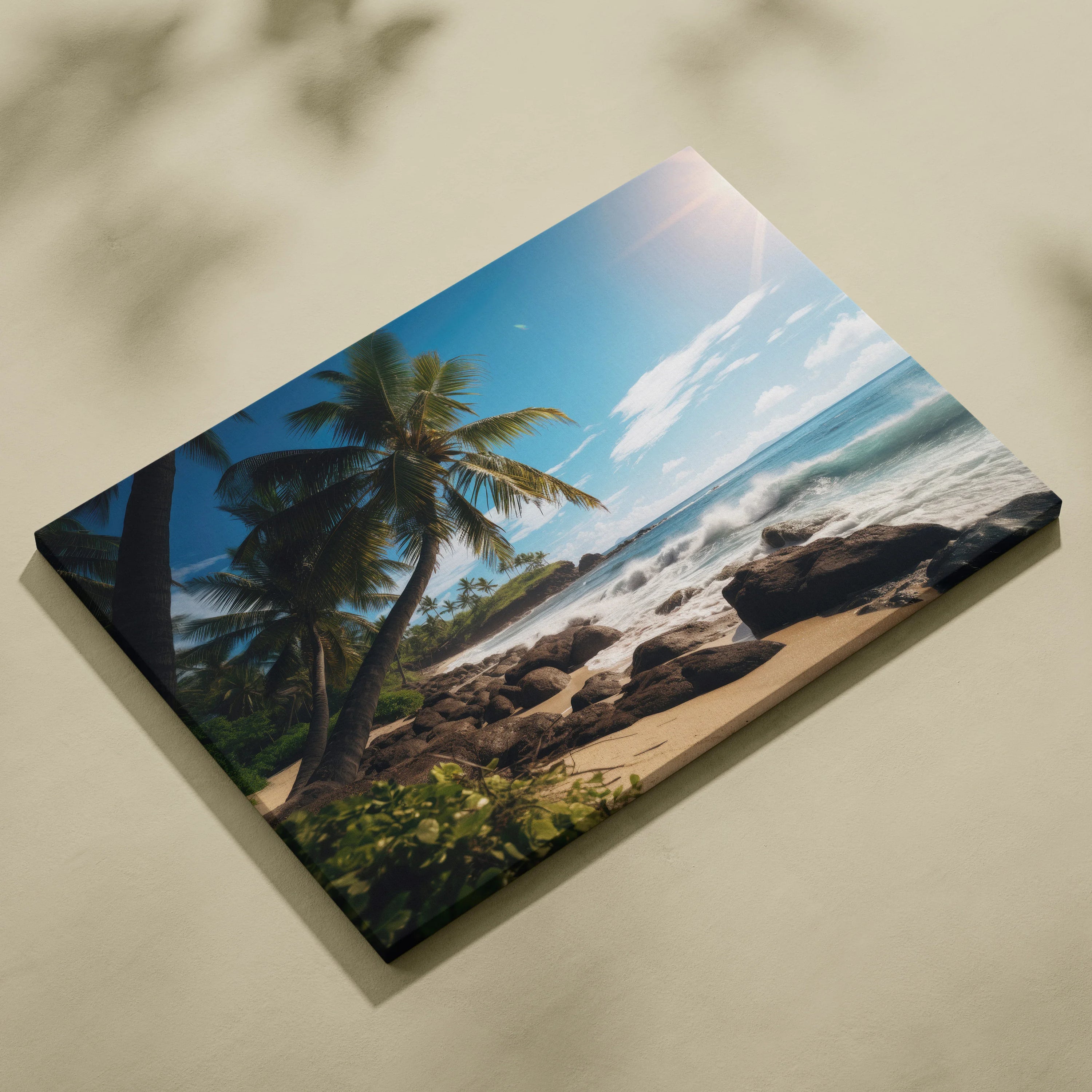 High Resolution Vivid Beach Canvas Wall Art for Coastal Home Decor