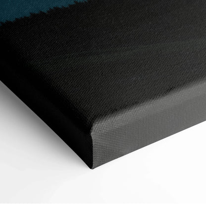 Back of black textured canvas with stitched edge for mountain ridge sunset art