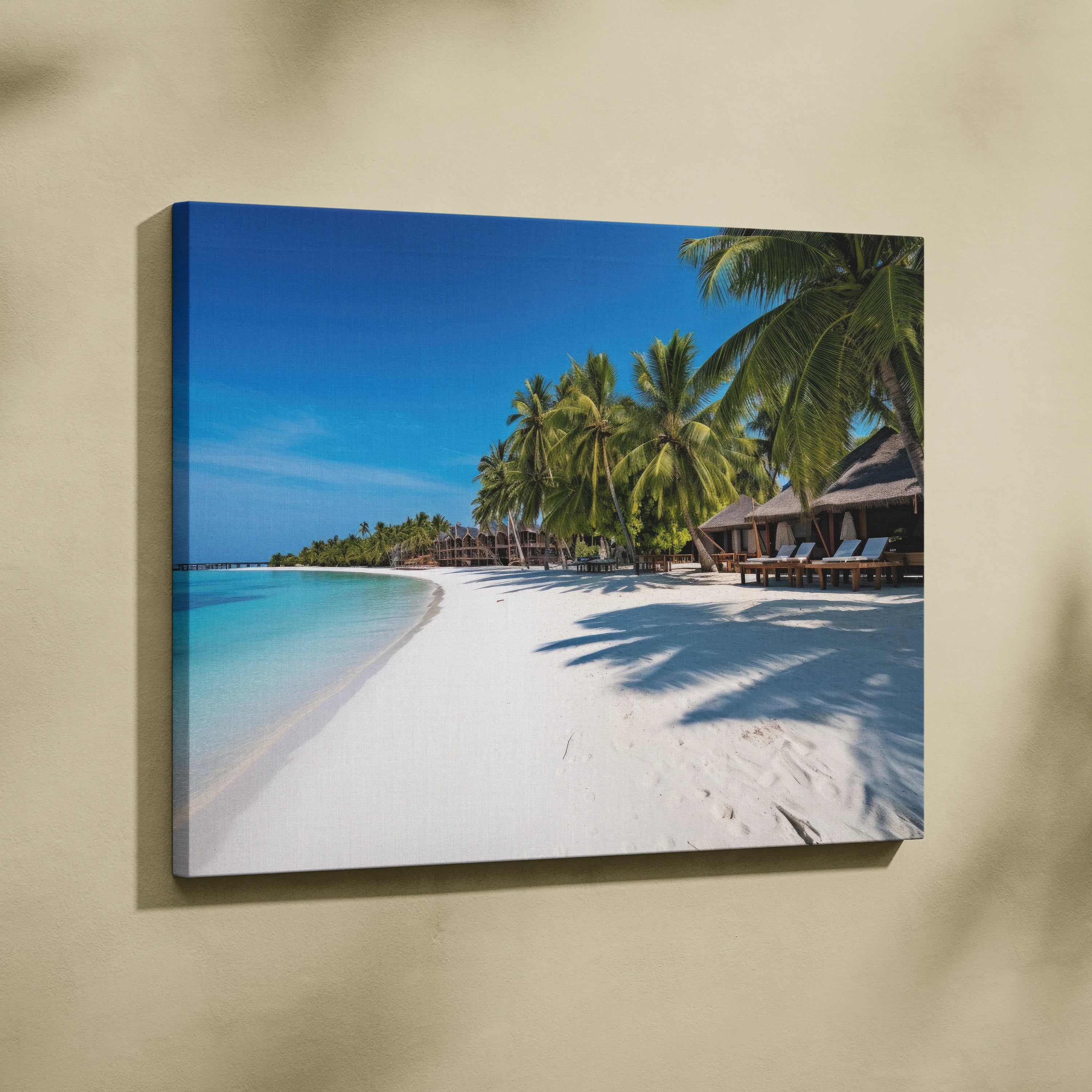 Exquisite High-Resolution Maldives Beach Canvas Wall Art Print For Home Decor