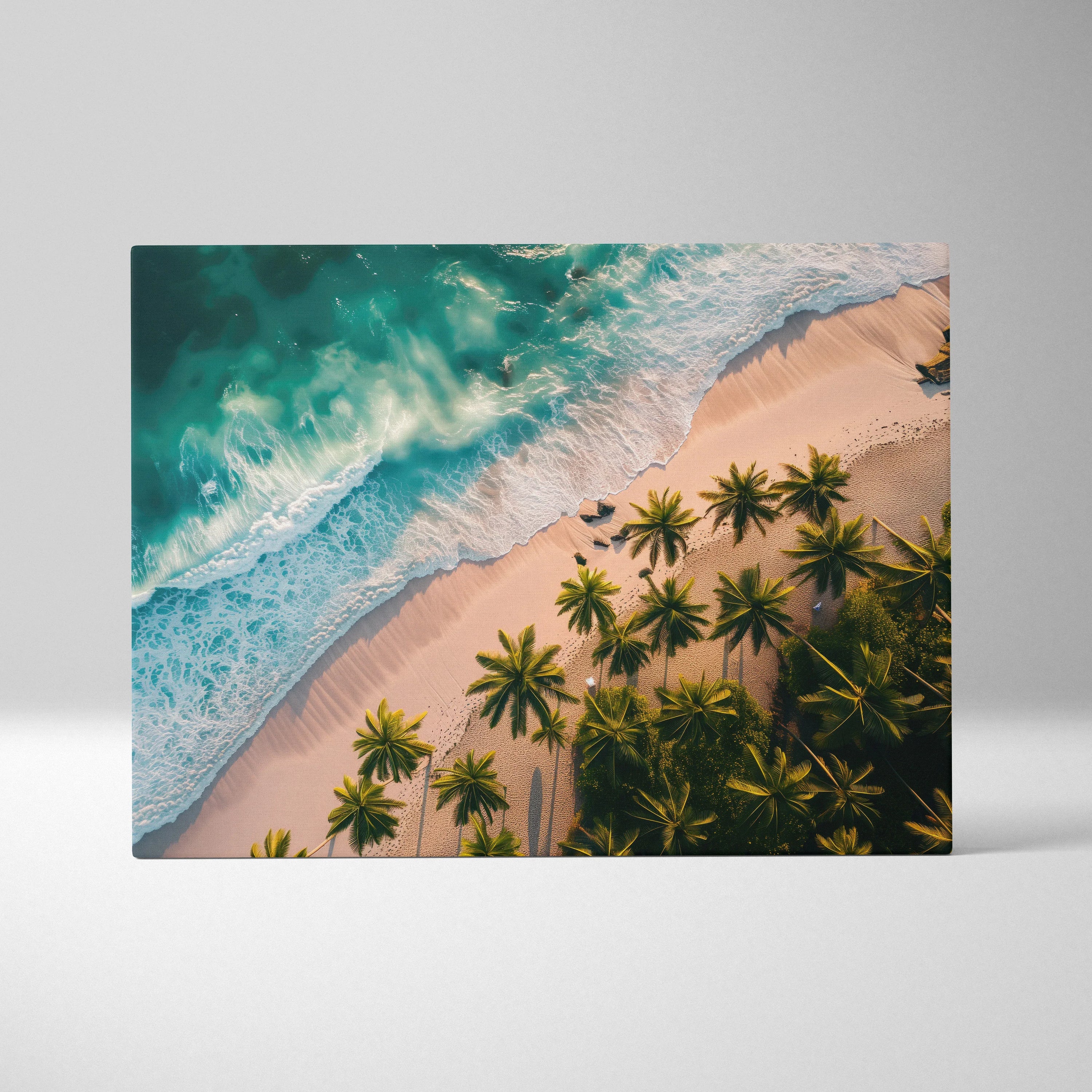 Tropical Beach Canvas Wall Art With Sun-Kissed Shores, Rolling Waves And Ocean Horizon
