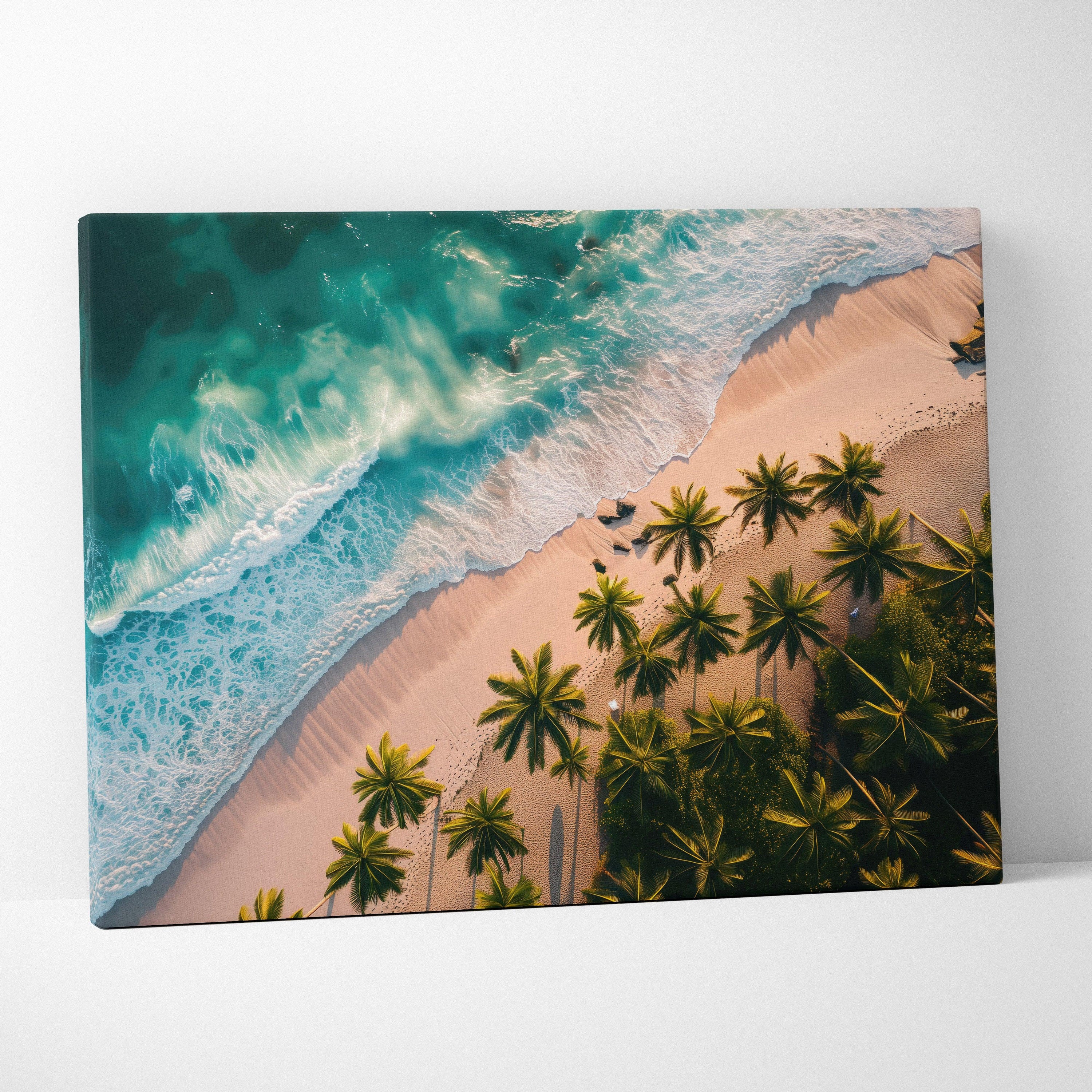 Tropical Beach Canvas Wall Art With Sun-Kissed Shores, Rolling Waves And Ocean Horizon