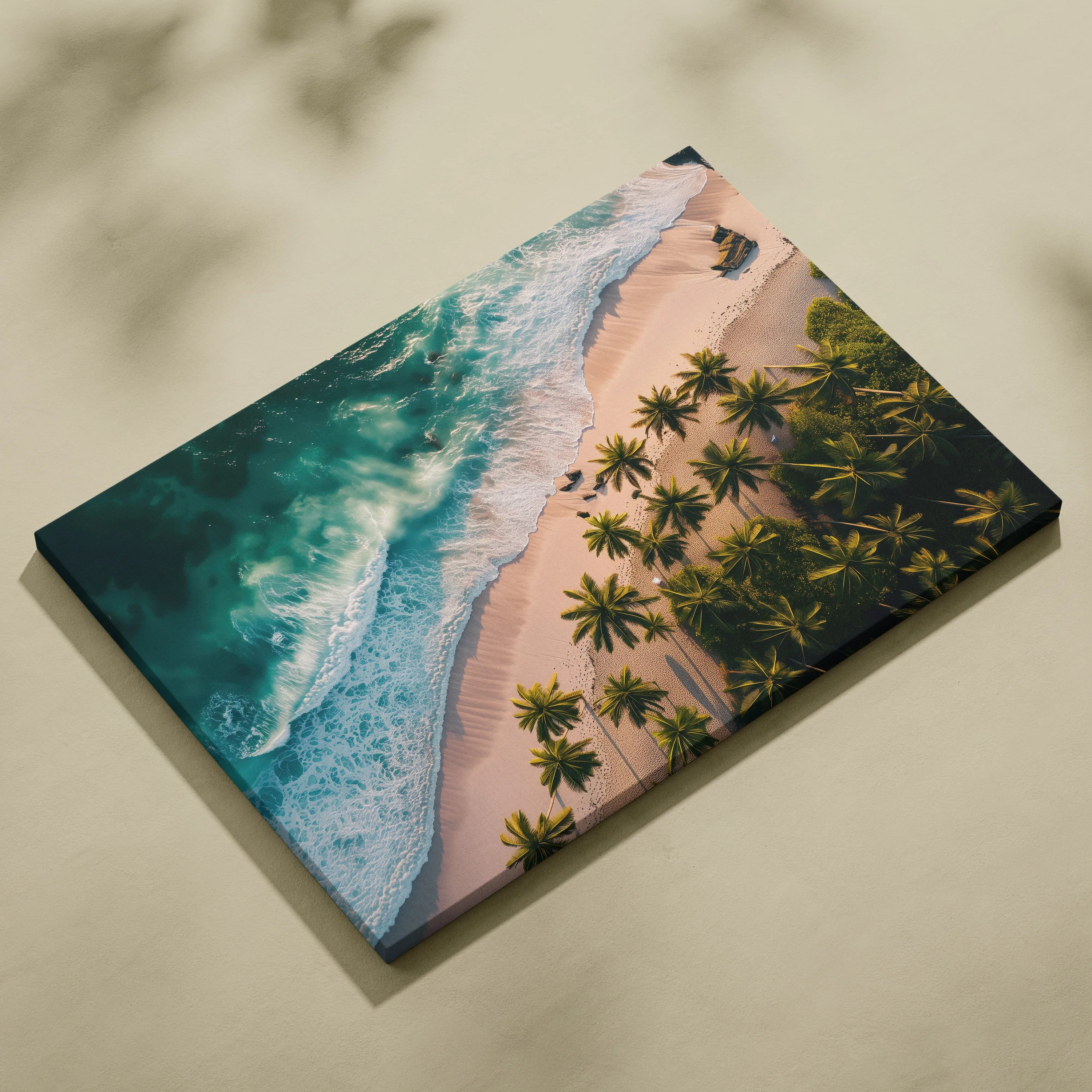Tropical Beach Canvas Wall Art With Sun-Kissed Shores, Rolling Waves And Ocean Horizon