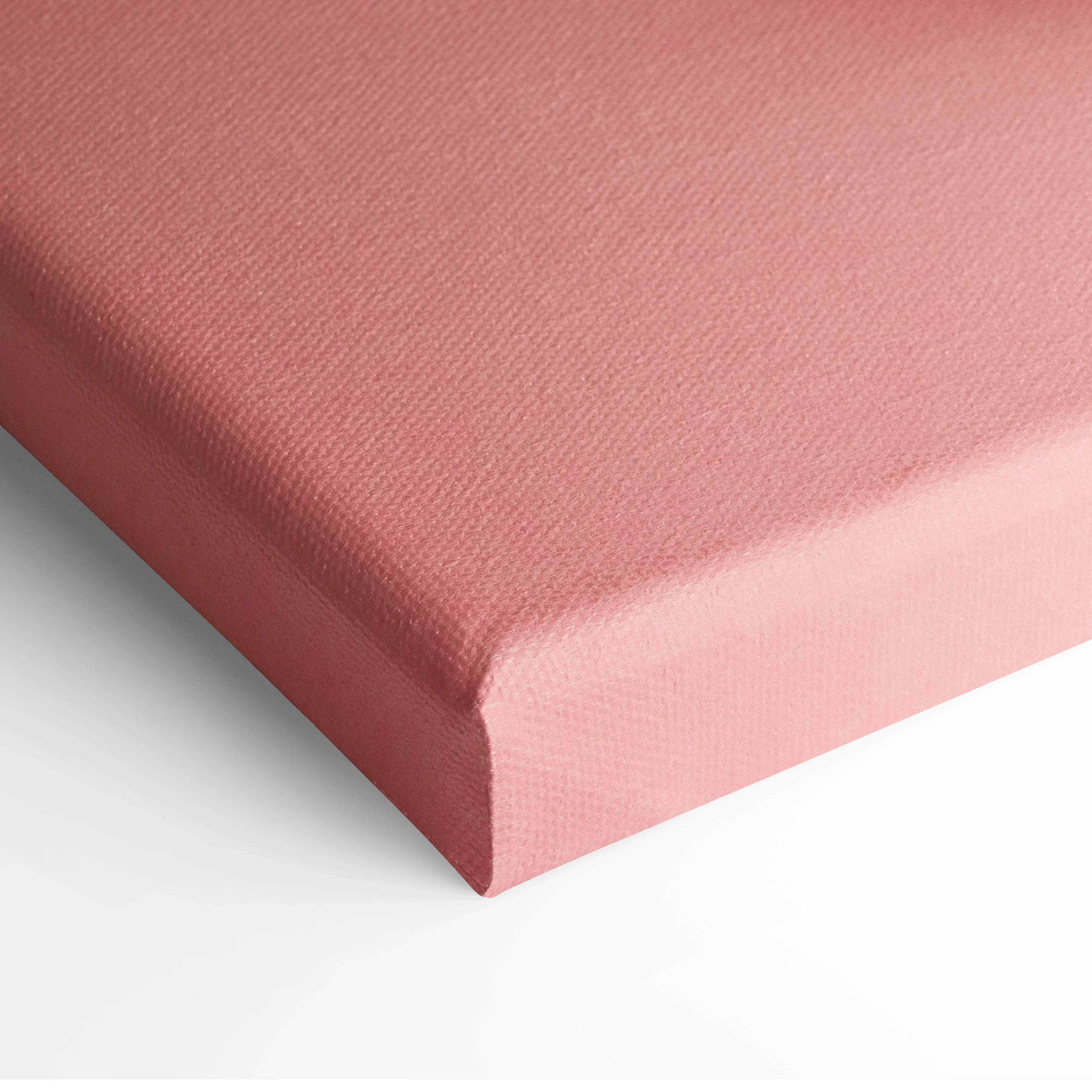 Soft rose-pink textured woven canvas wall art with romantic serenity