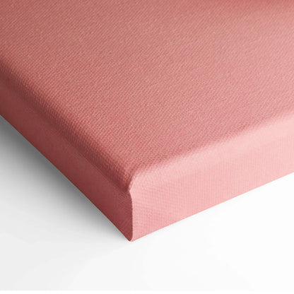 Soft rose-pink textured woven canvas wall art with romantic serenity