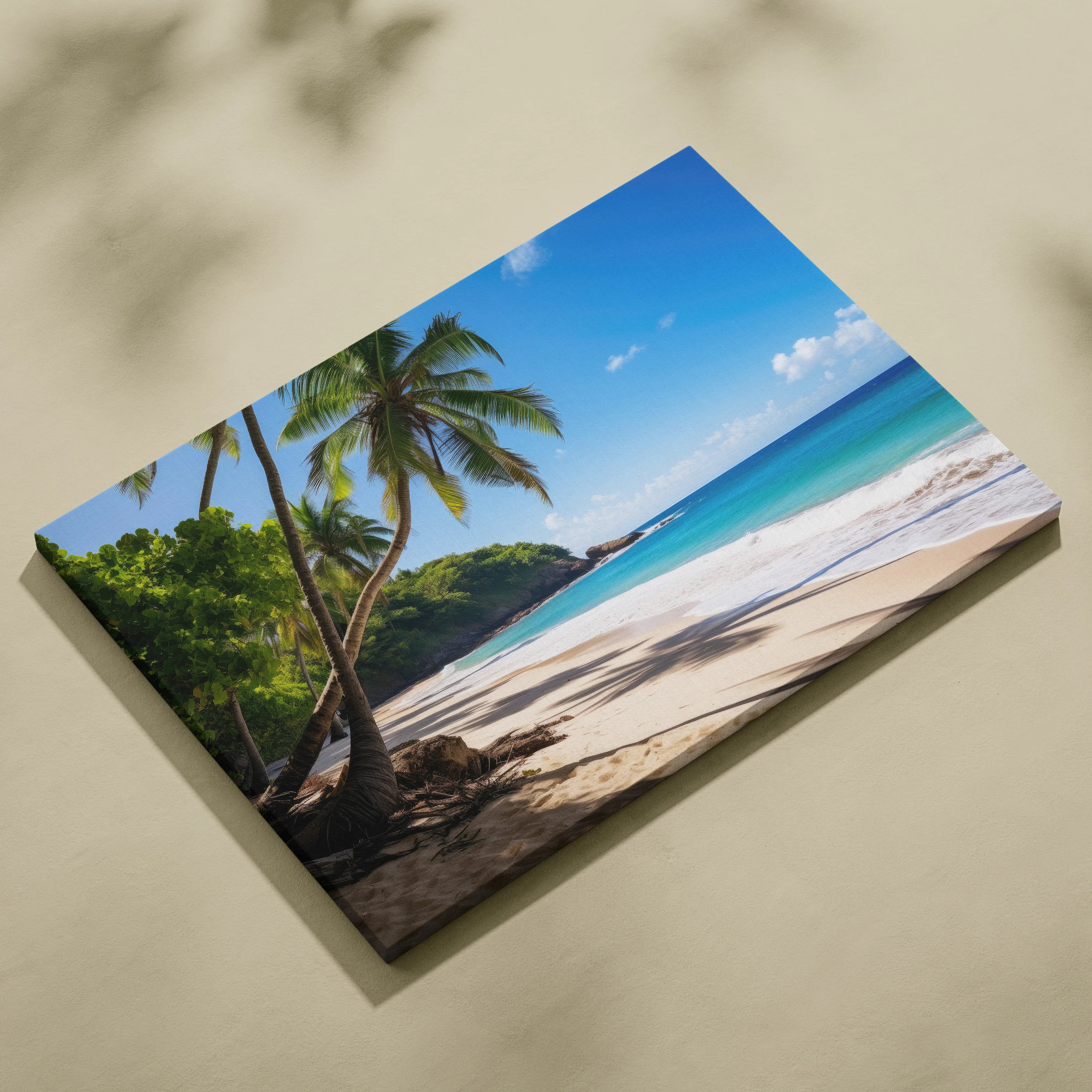 High-Resolution Beach Canvas Wall Art With Ocean Waves And Golden Sands