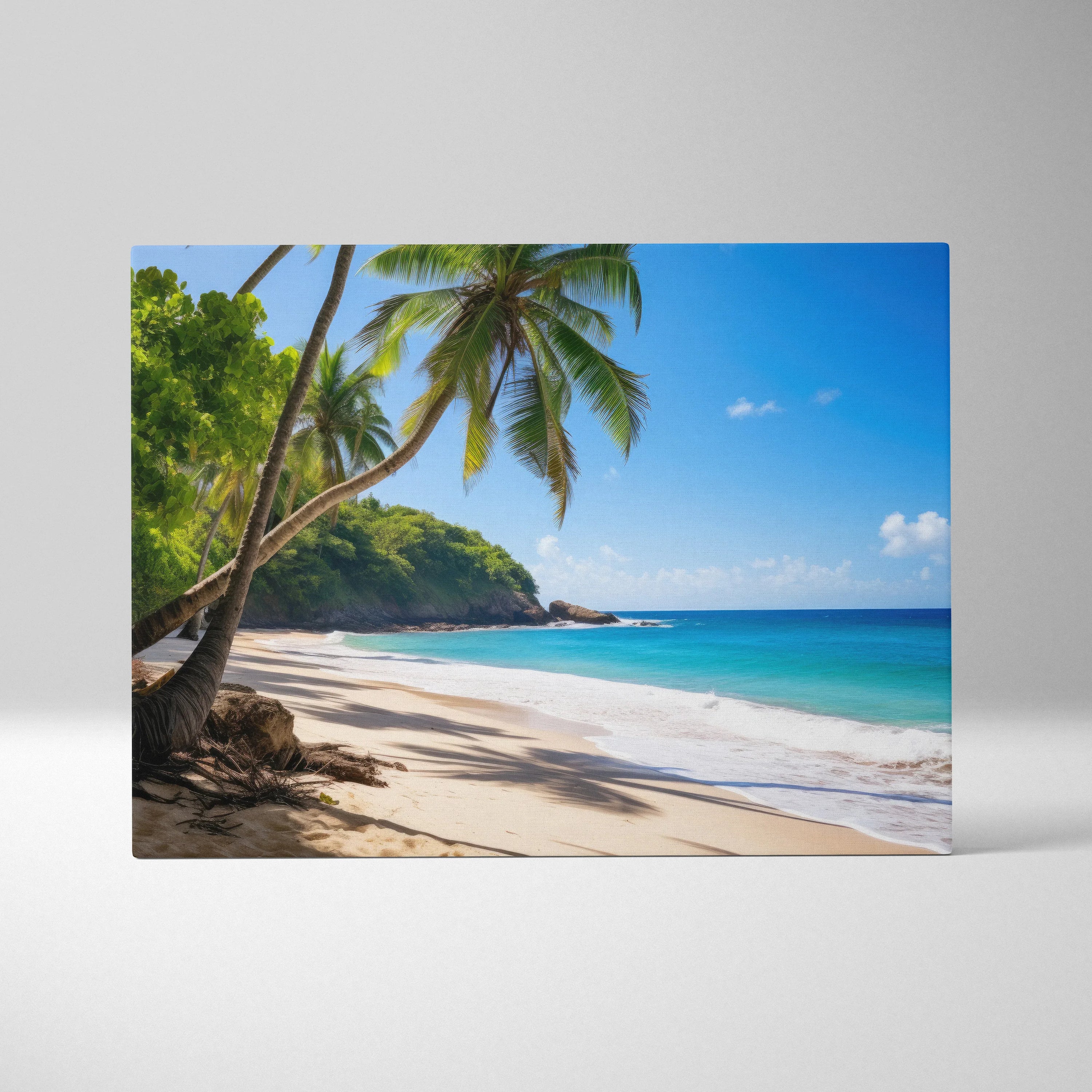 High-Resolution Beach Canvas Wall Art With Ocean Waves And Golden Sands