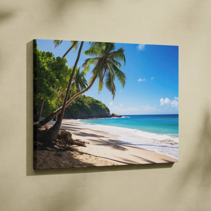 High-Resolution Beach Canvas Wall Art With Ocean Waves And Golden Sands