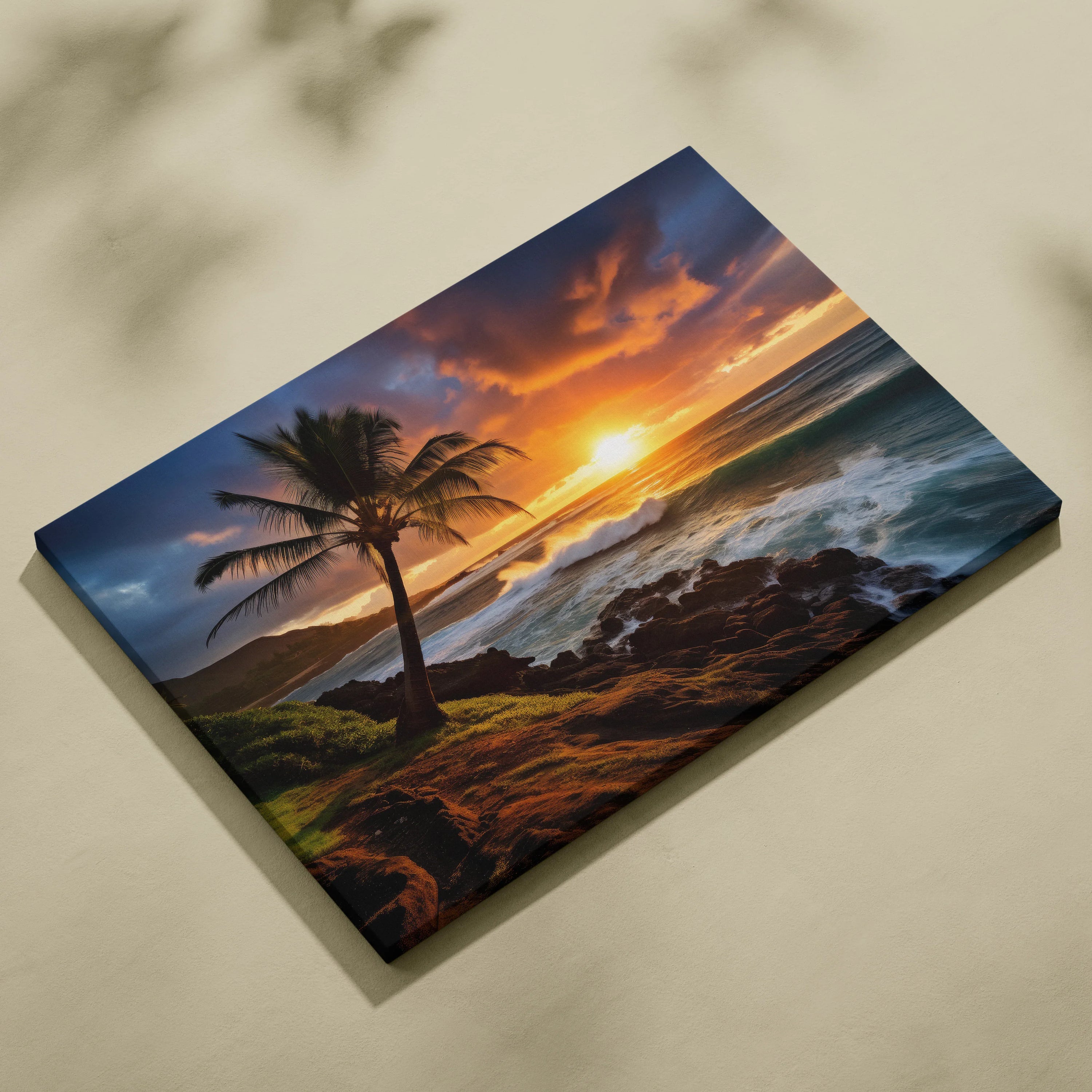Vivid California Coast Beach Sunset Landscape Canvas Wall Art