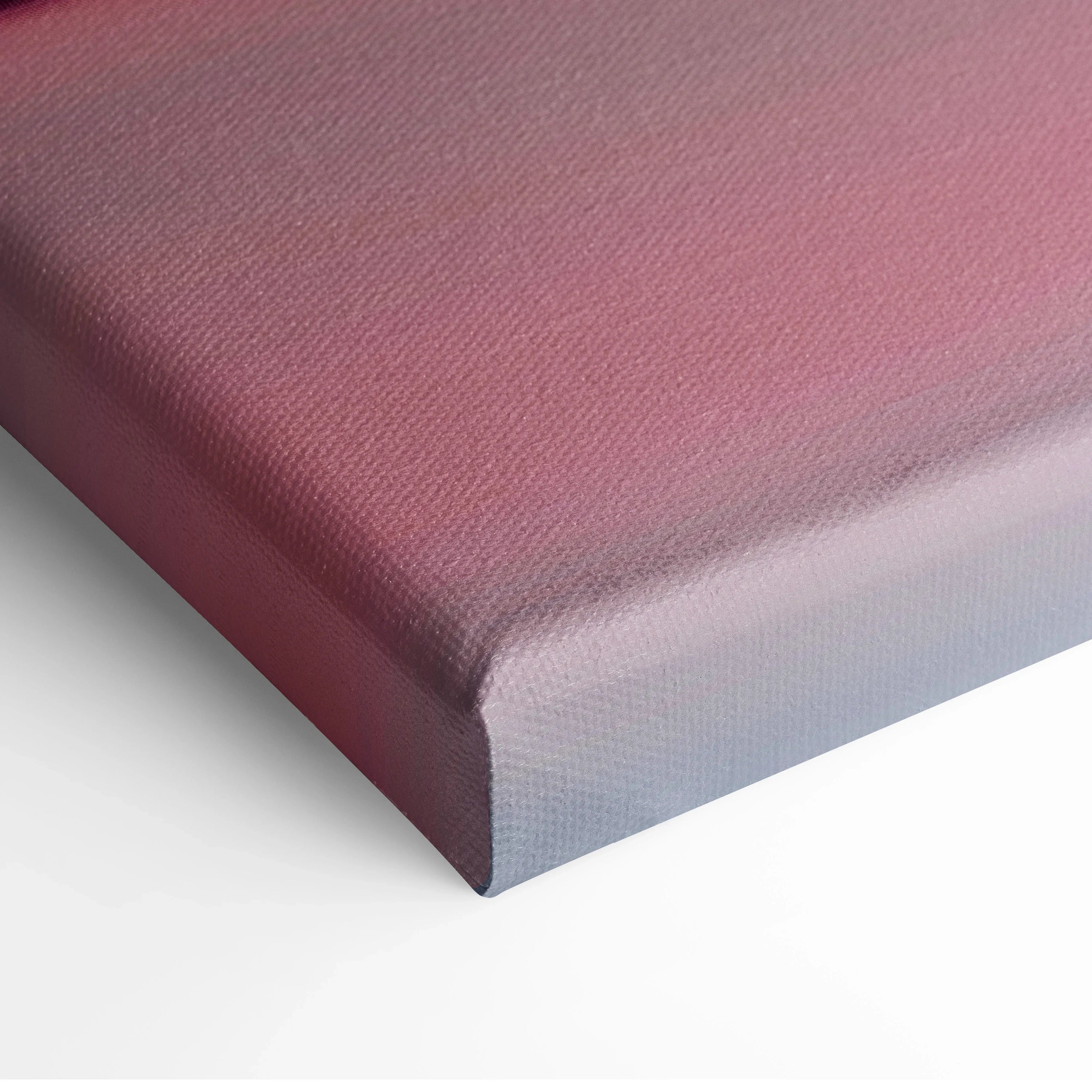 Minimalist sunset over sea digital art on textured canvas wall art decor close-up.