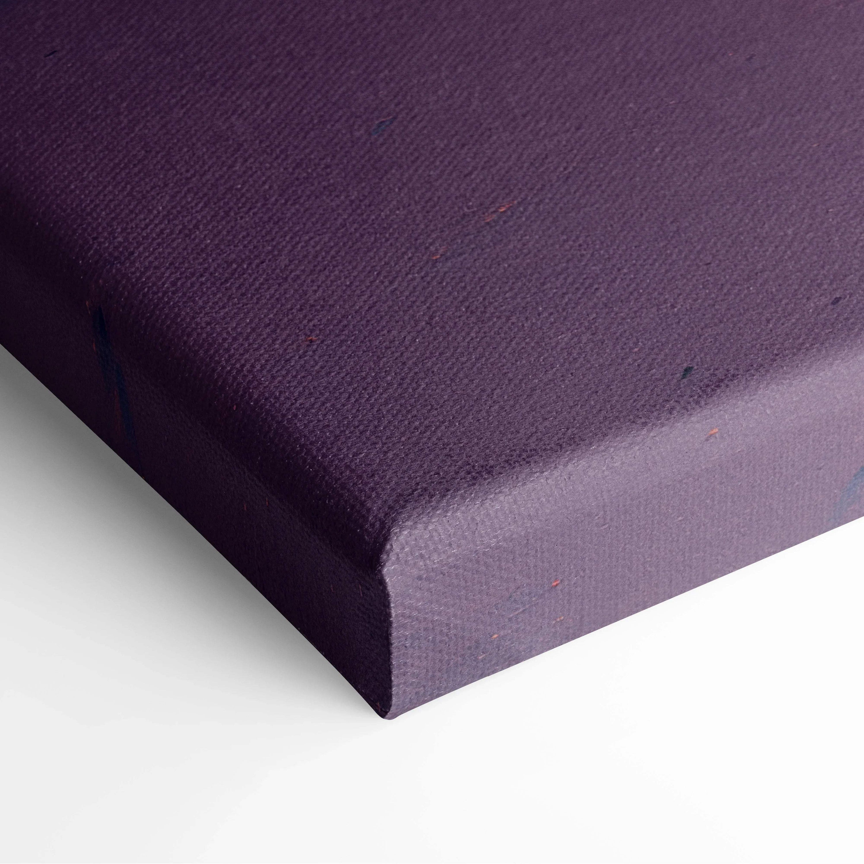 Deep purple textured woven canvas wall art of tropical beach sunset