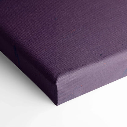 Deep purple textured woven canvas wall art of tropical beach sunset