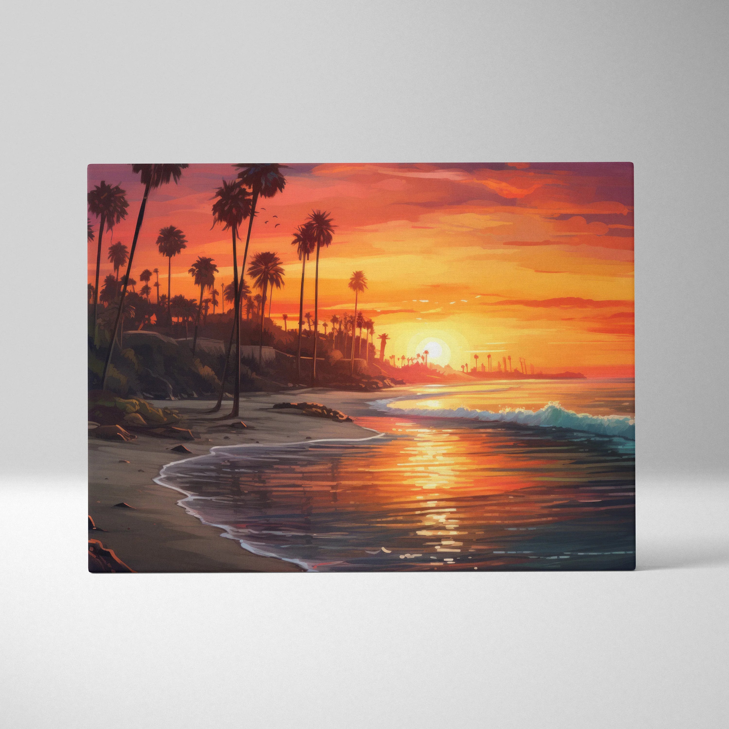Stunning California Coast Sunset Beach Canvas Print Wall Art