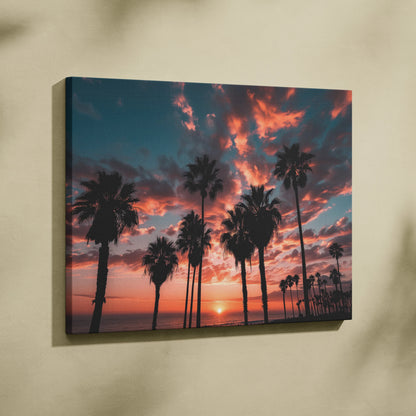 Beautiful California Coast Sunset Beach Canvas Wall Art Print
