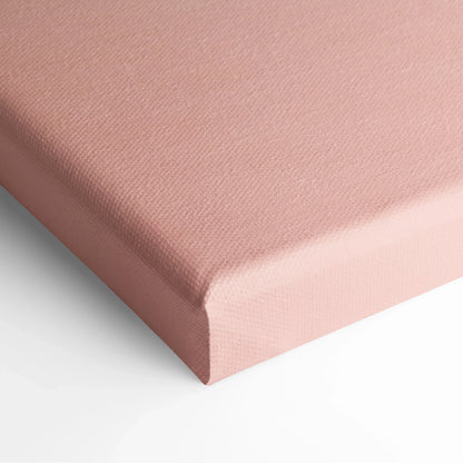 Close-up of pink textured canvas corner showcasing minimalist wall art decor.