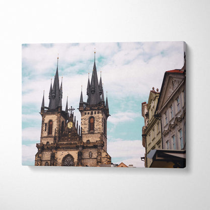 Canvas wall art featuring stunning gothic architecture with tall spires against a cloudy sky.