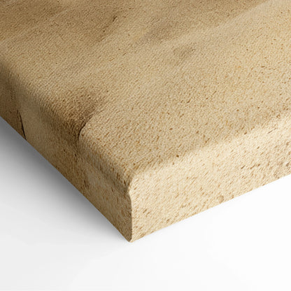 Close-up of textured beige canvas corner showing detailed weave and natural fiber surface.