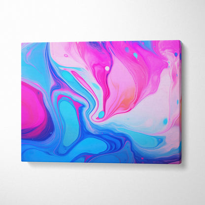 Abstract digital canvas art with swirling pink, blue, and white colors for modern wall art decor.
