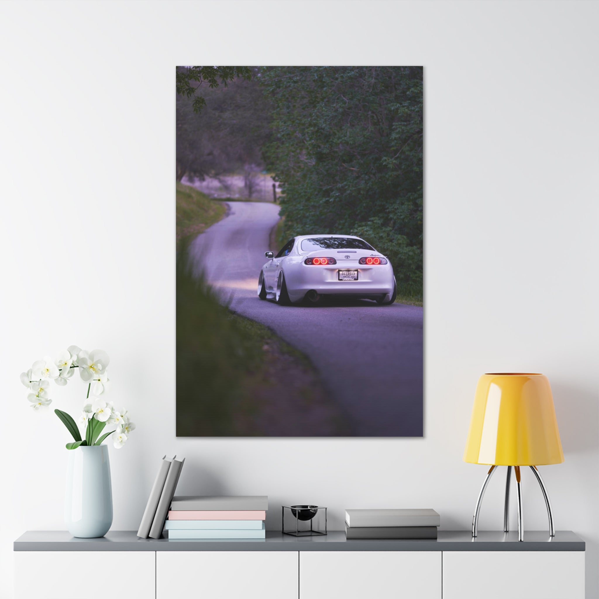 Toyota Supra MK4 Automotive Wrapped Canvas Print #001 - Throttle Designs