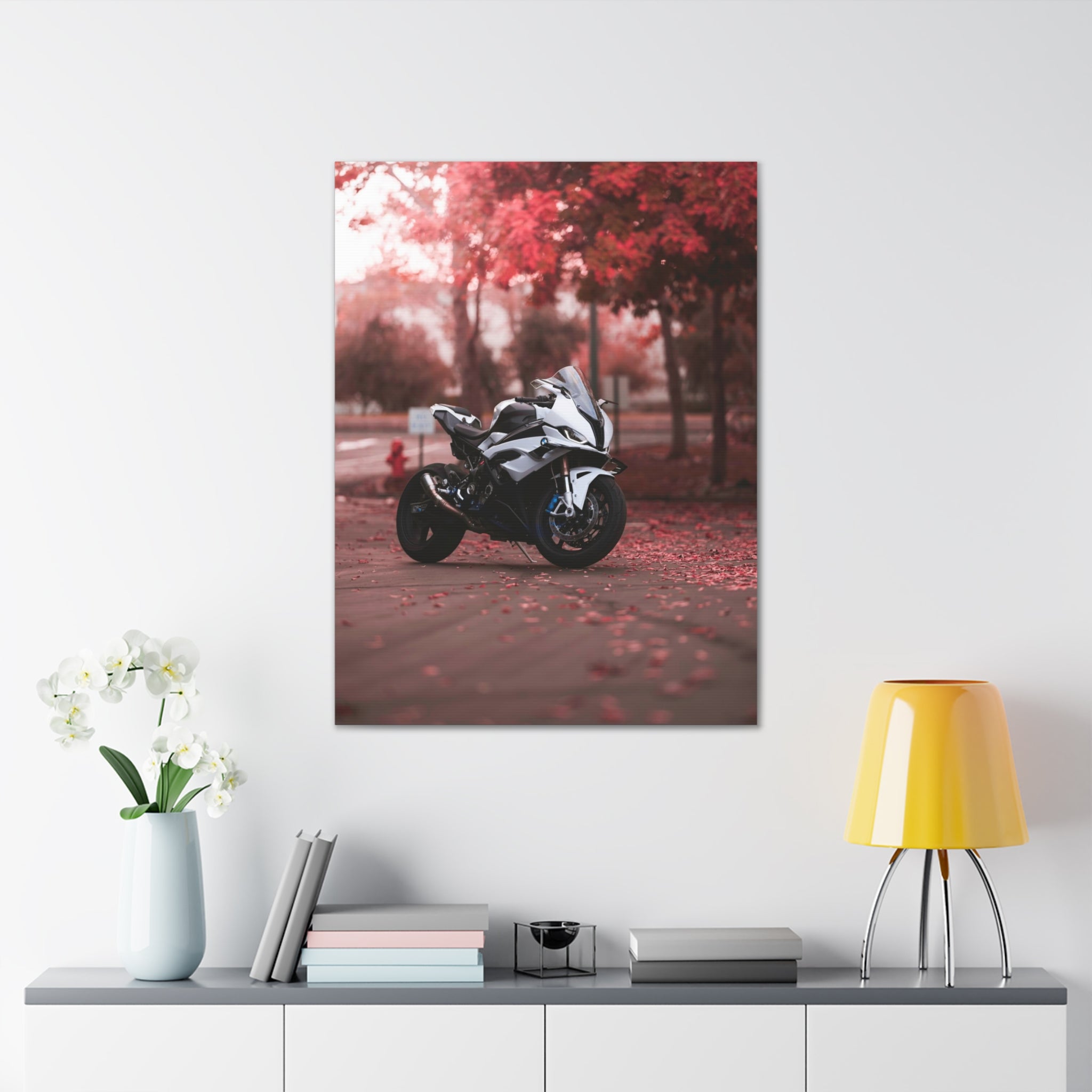 BMW S1000RR Motorcycle Wrapped Canvas Print #003 - Throttle Designs