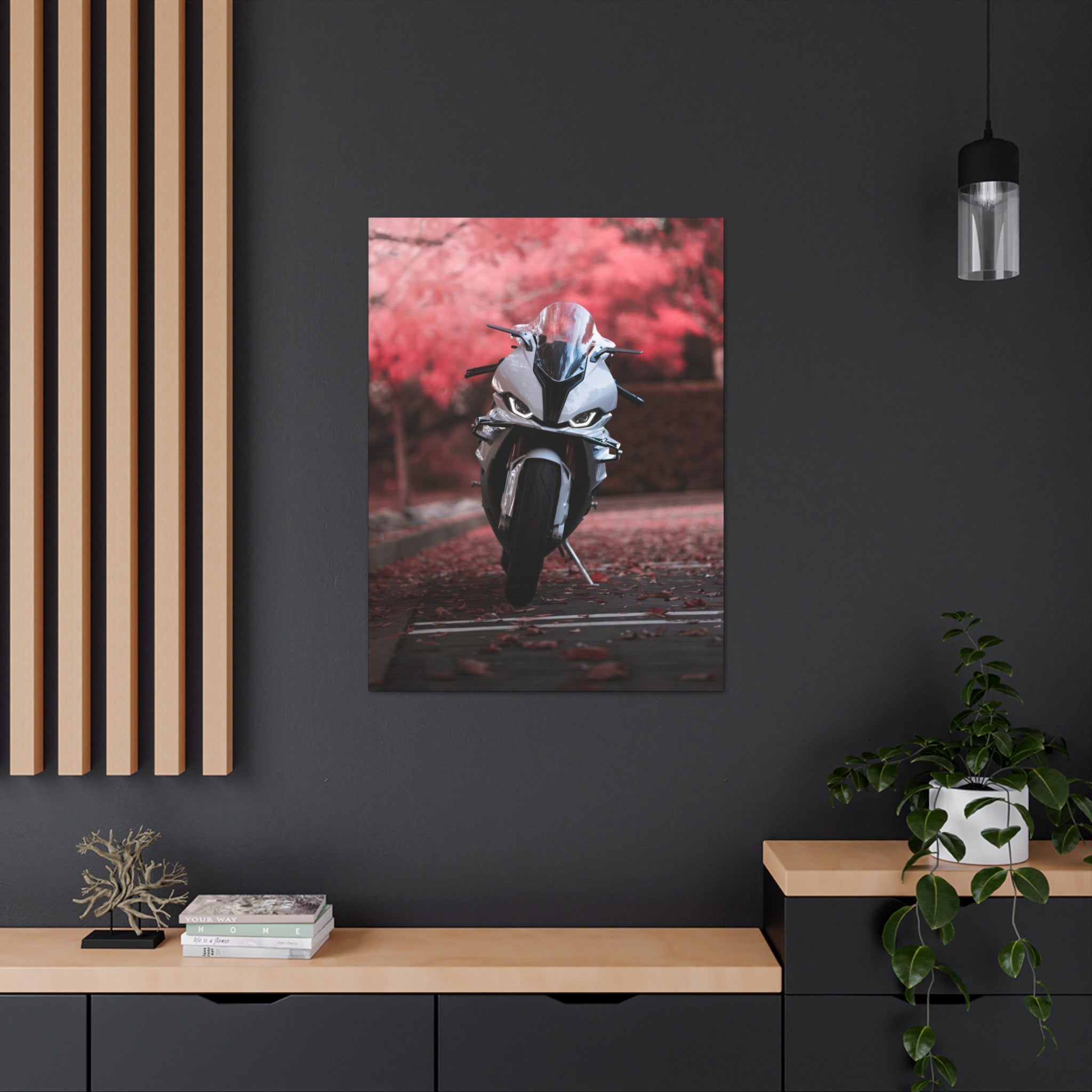 BMW S1000RR Motorcycle Wrapped Canvas Print #001 - Throttle Designs