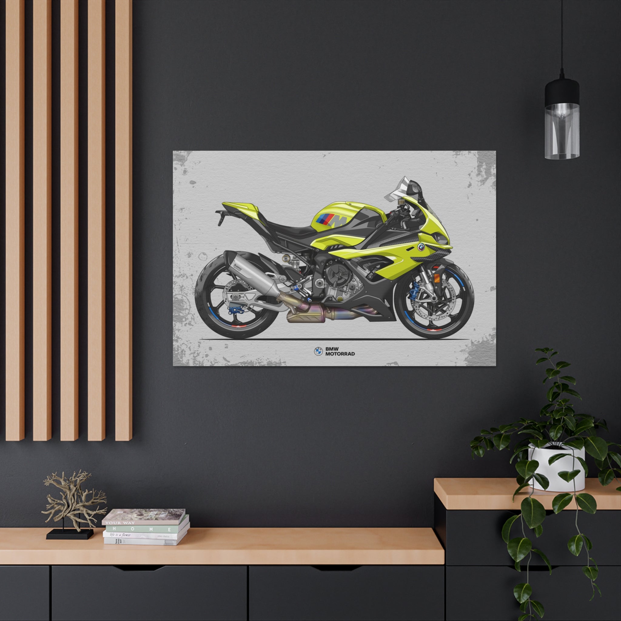 BMW M1000RR 50 Years M Anniversary Edition Wrapped Canvas Print #001 - Throttle Designs