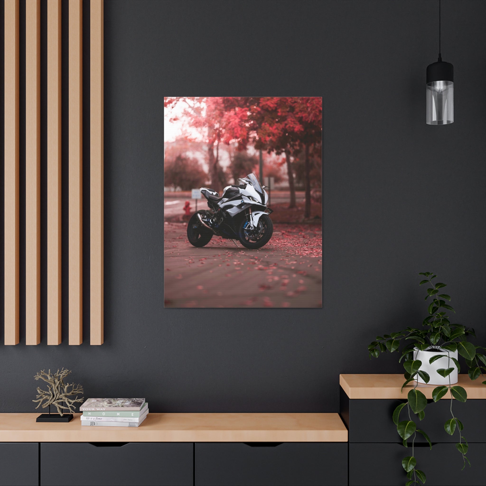 BMW S1000RR Motorcycle Wrapped Canvas Print #003 - Throttle Designs