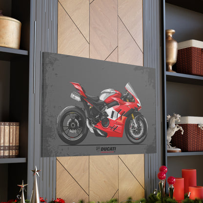 Ducati V4R Motorcycle Wrapped Canvas Print #001 - Throttle Designs