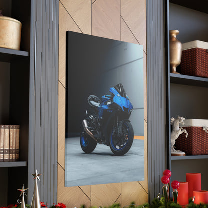 Yamaha R1 Motorcycle Wrapped Canvas Print #001 - Throttle Designs