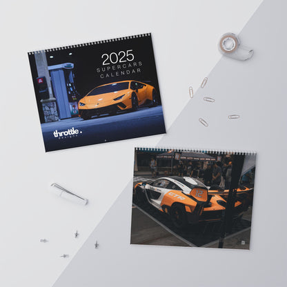 2025 Supercar Calendar Front Cover and Back Cover