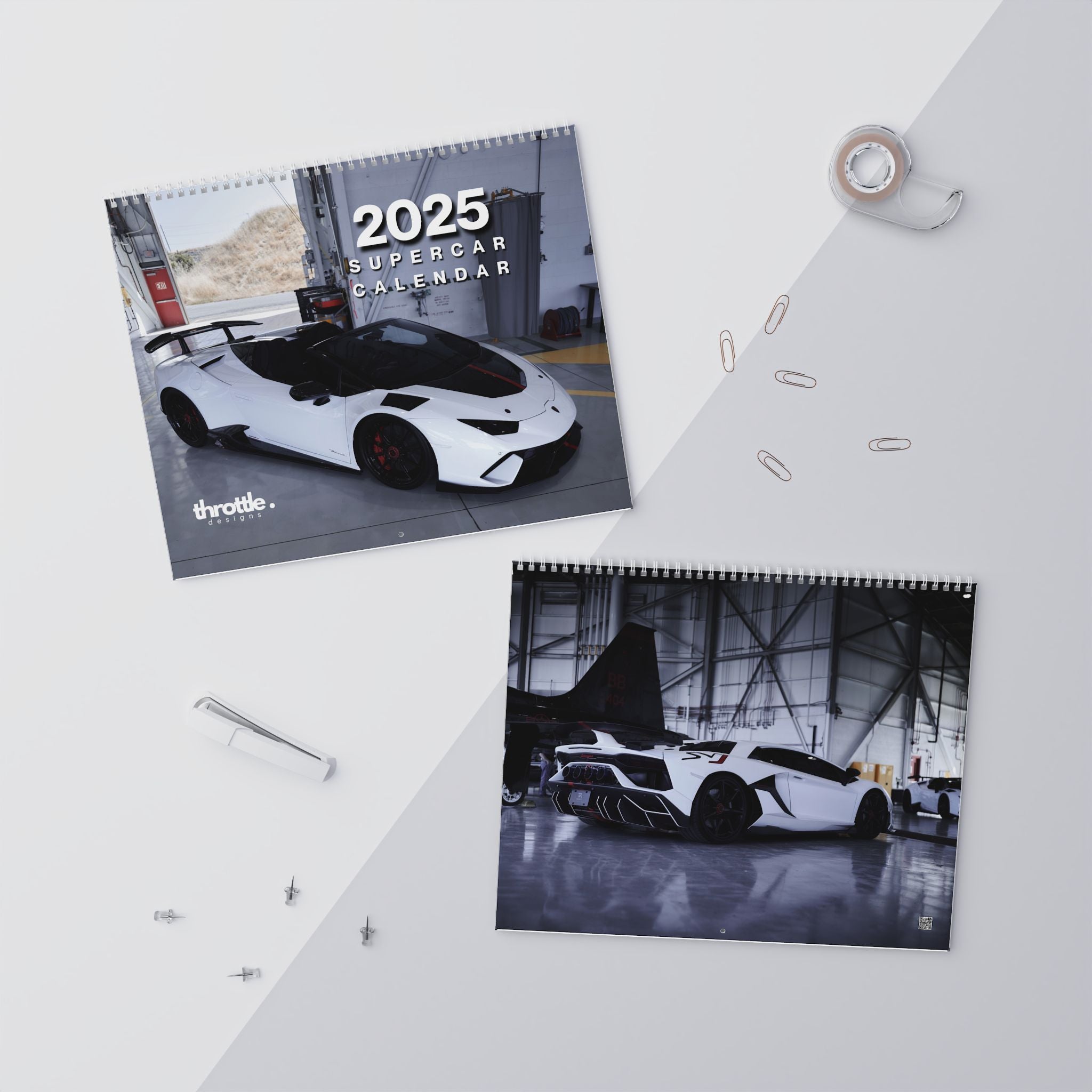 2025 Automotive Exotic Supercar Calendar V2 - White Edition - Throttle Designs