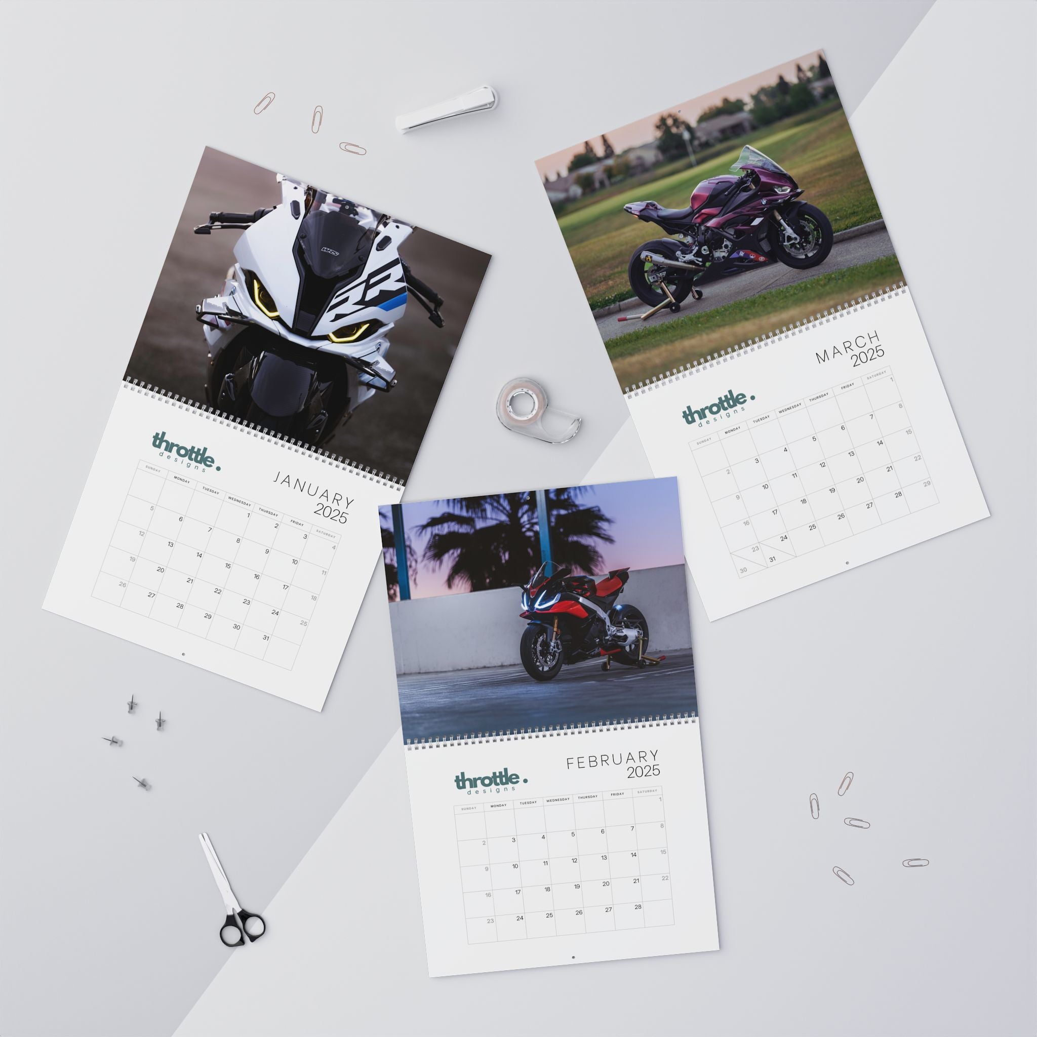 2025 Sportbike Motorcycle Calendar V2 - Throttle Designs