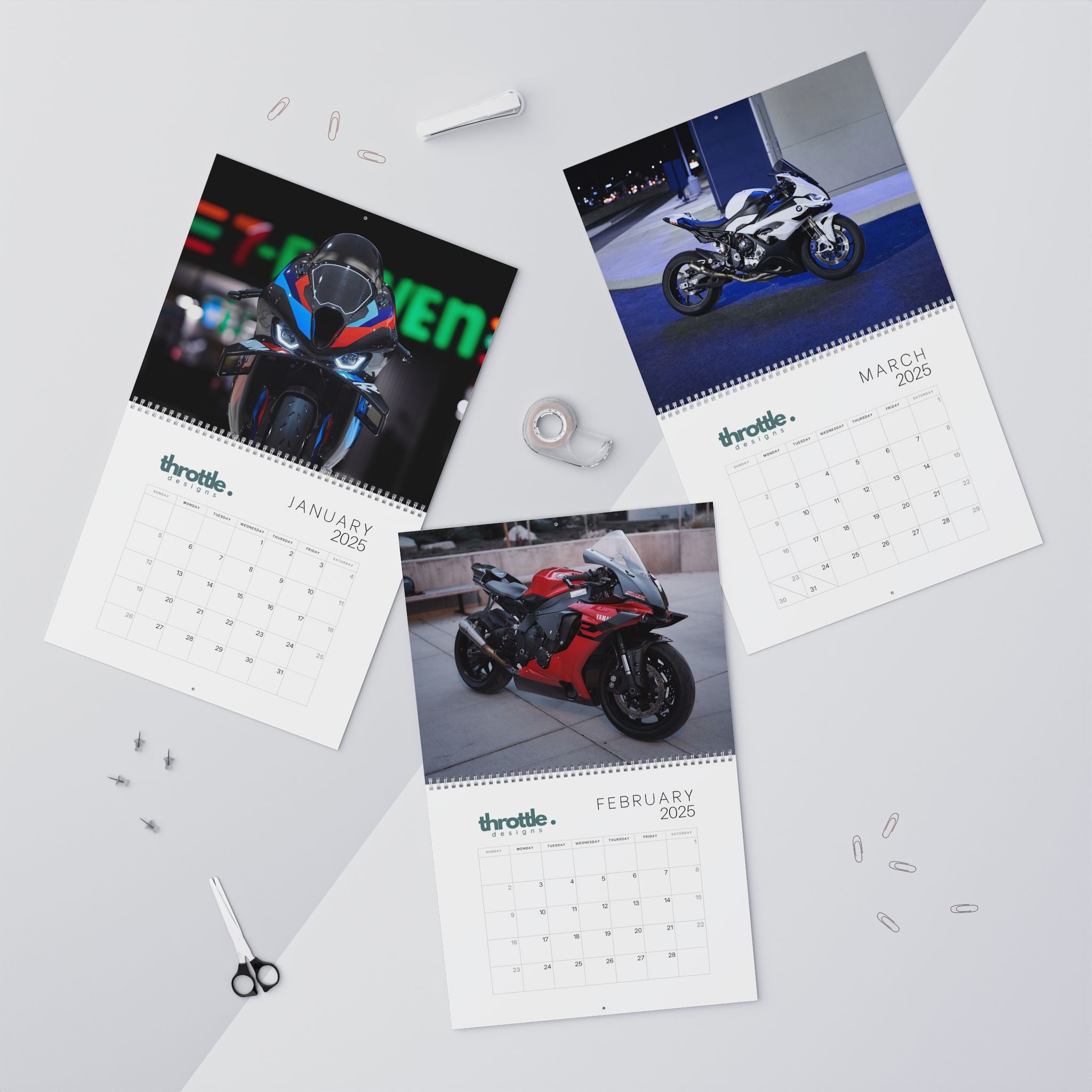 2025 Sportbike Motorcycle Calendar V3 - Throttle Designs