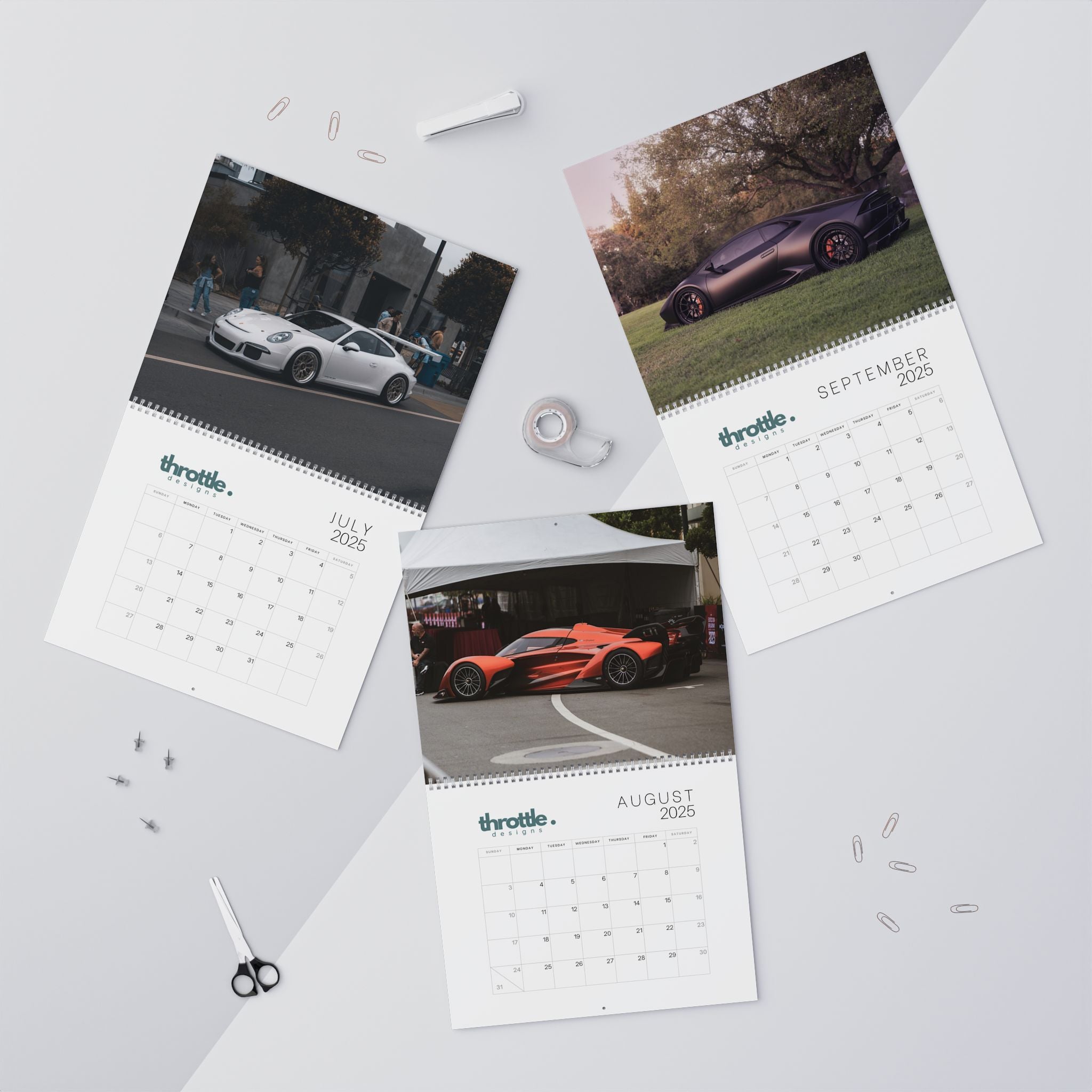 2025 Automotive Exotic Supercar Calendar - Throttle Designs