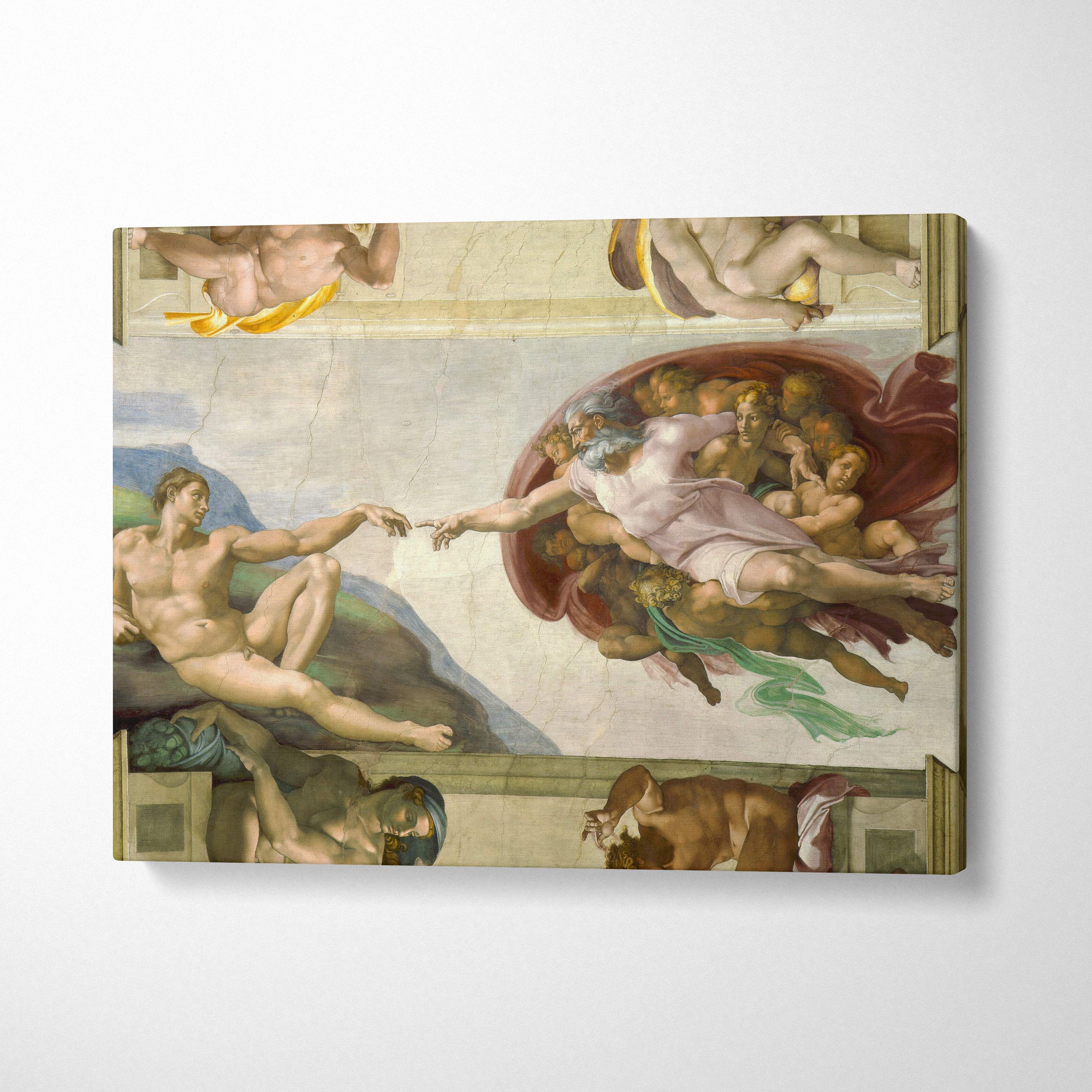 Creation of Adam by Michelangelo canvas print fresco art