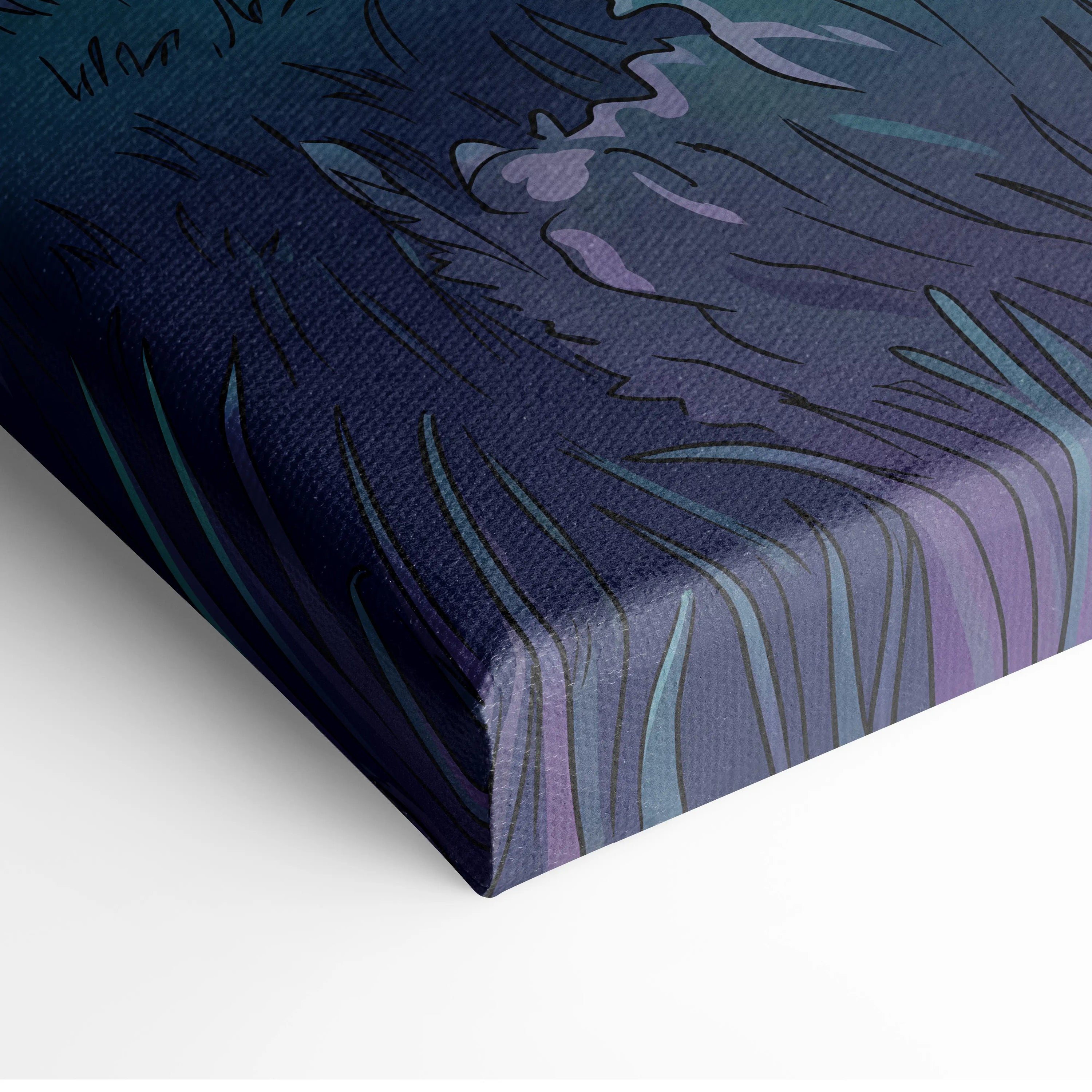 RWB Porsche 911 Inspired Purple Teal Mountain Canvas Wall Art Vaporwave Sports Car Artwork, Neon Grid Landscape Garage Decor Retro Futuristic Print
