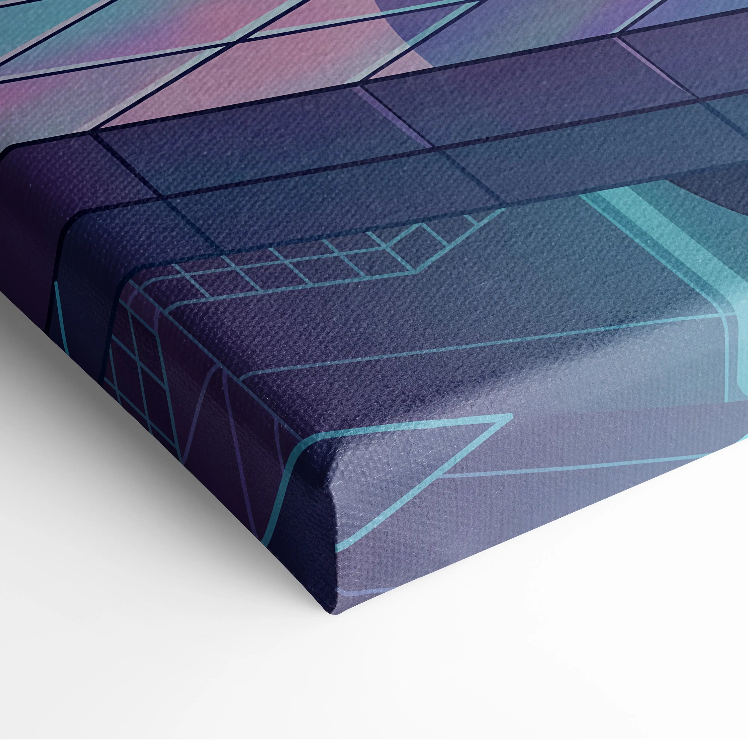 Yamaha YZF-R1 Inspired Blue Purple Motorcycle Canvas Wall Art Vaporwave Neon Sportbike Garage Decor Retro Futuristic Racing Artwork