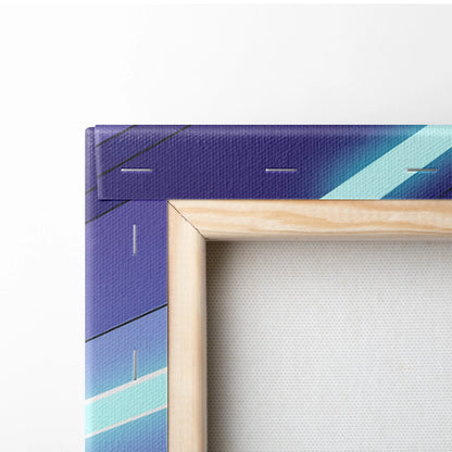 Mercedes AMG GTR Inspired Vaporwave Car Canvas - Vaporwave Car Purple Blue Neon Living Room Retro Futurism Neon Nostalgia Vaporwave Canvas