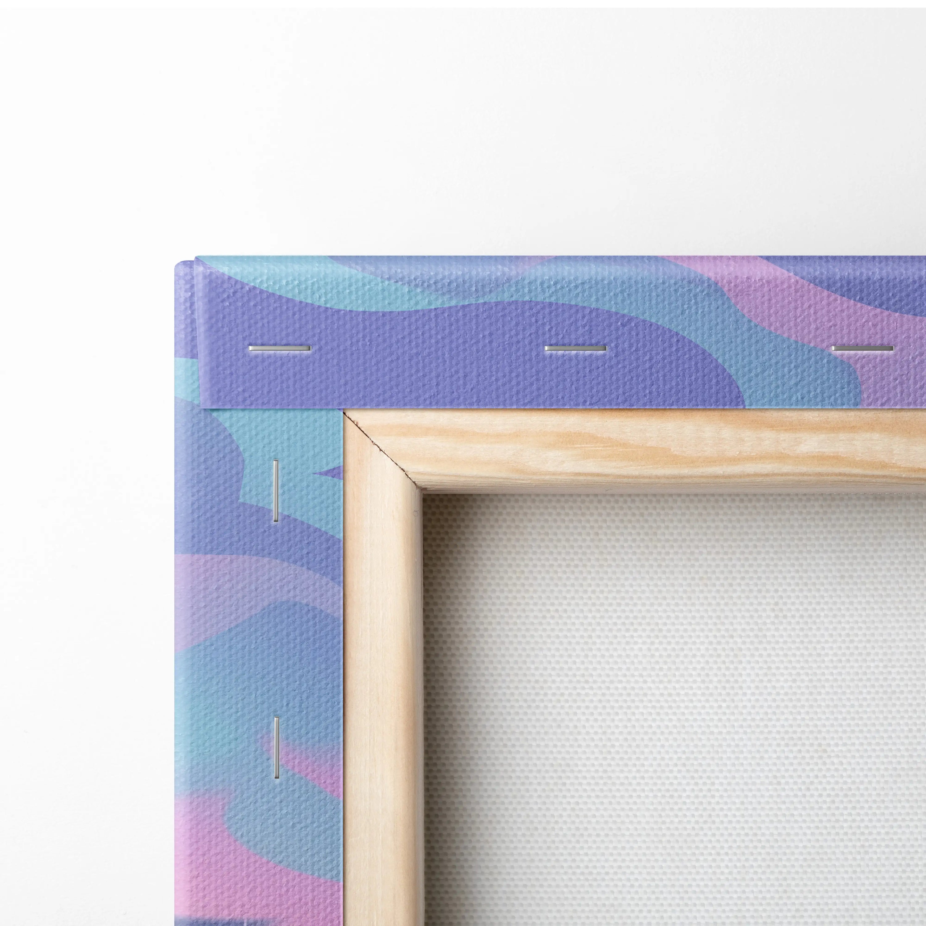 Mitsubishi Lancer Evo Inspired White Purple Canvas Wall Art Vaporwave JDM Car Artwork, Neon Suburban Garage Decor Retro Futuristic Print