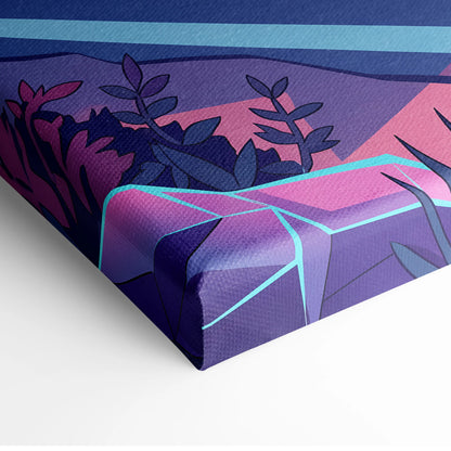 Mercedes SL65 Inspired Vaporwave Neon Car Canvas - Car Neon Pink Purple Blue Living Room Vaporwave Retro Futurism Dreamy Mood Neon Art Canvas