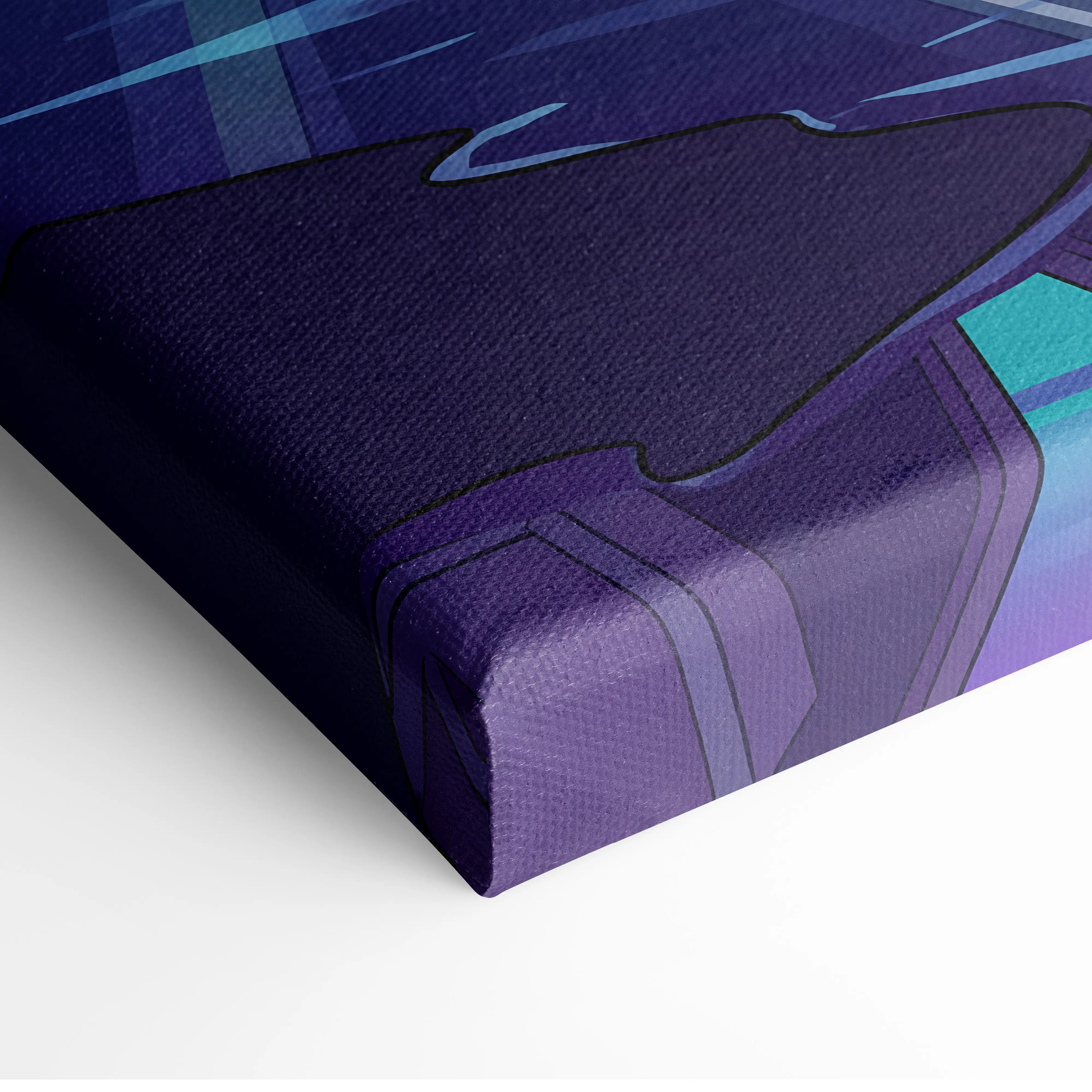 Audi R8 Inspired Vaporwave Car Canvas - Vaporwave Car, Purple Blue Neon, Living Room, Retro | Nostalgic Energy, Synthwave, Wall Art, Canvas