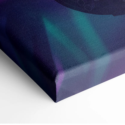 Yamaha R6 Inspired Black Purple Motorcycle Canvas Wall Art Vaporwave Neon Sunset Sportbike Garage Decor Retro Futuristic Racing Artwork