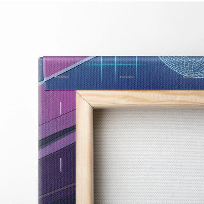 Porsche 911 GT3 Inspired Vaporwave Car Canvas - Car Neon Blues Purple Teal Living Room Vaporwave Futurism Mood Nostalgic Vaporwave Canvas
