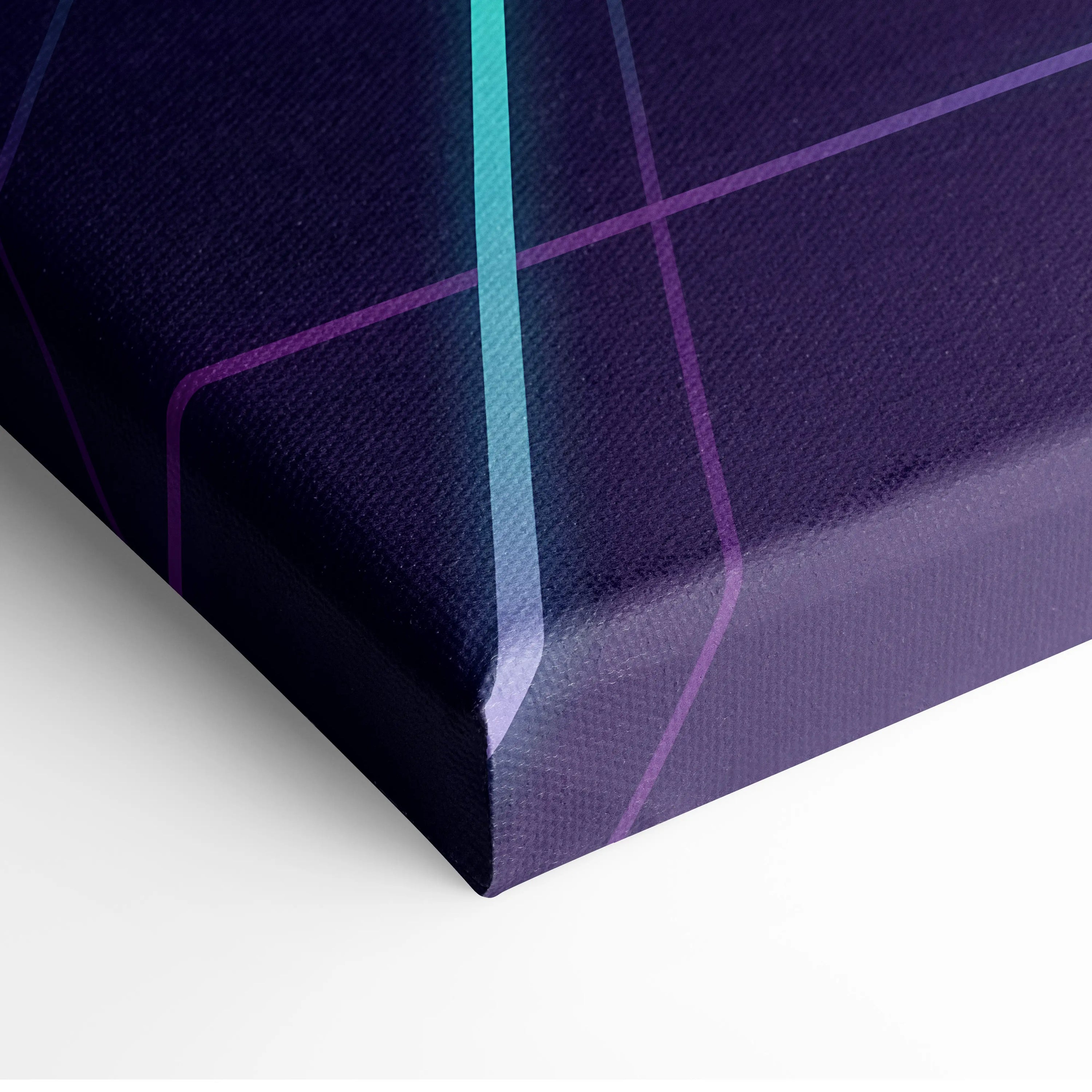 Ducati Streetfighter V4 Inspired Teal Purple Motorcycle Canvas Wall Art Vaporwave Neon Grid Superbike Artwork for Garage Decor Retro Futuristic Print