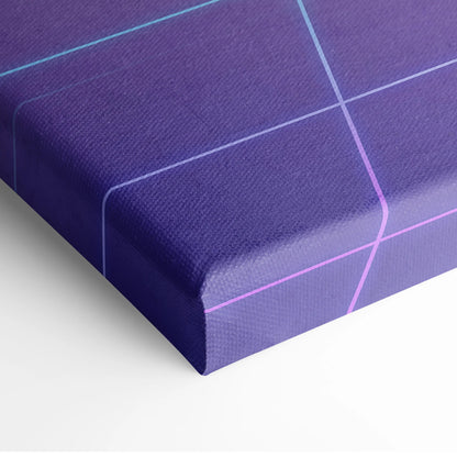 Subaru BRZ Inspired Blue Purple Canvas Wall Art Vaporwave JDM Car Artwork, Neon Grid Palm Garage Decor Retro Futuristic Print