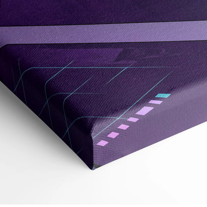 Porsche Carrera GT Inspired Vaporwave Canvas Print - Car Neon Purple Blue Teal Living Room Vaporwave Nostalgic Energy Neon Car Art Canvas