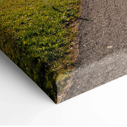 Val di Funes Dolomites canvas print with moss-concrete texture