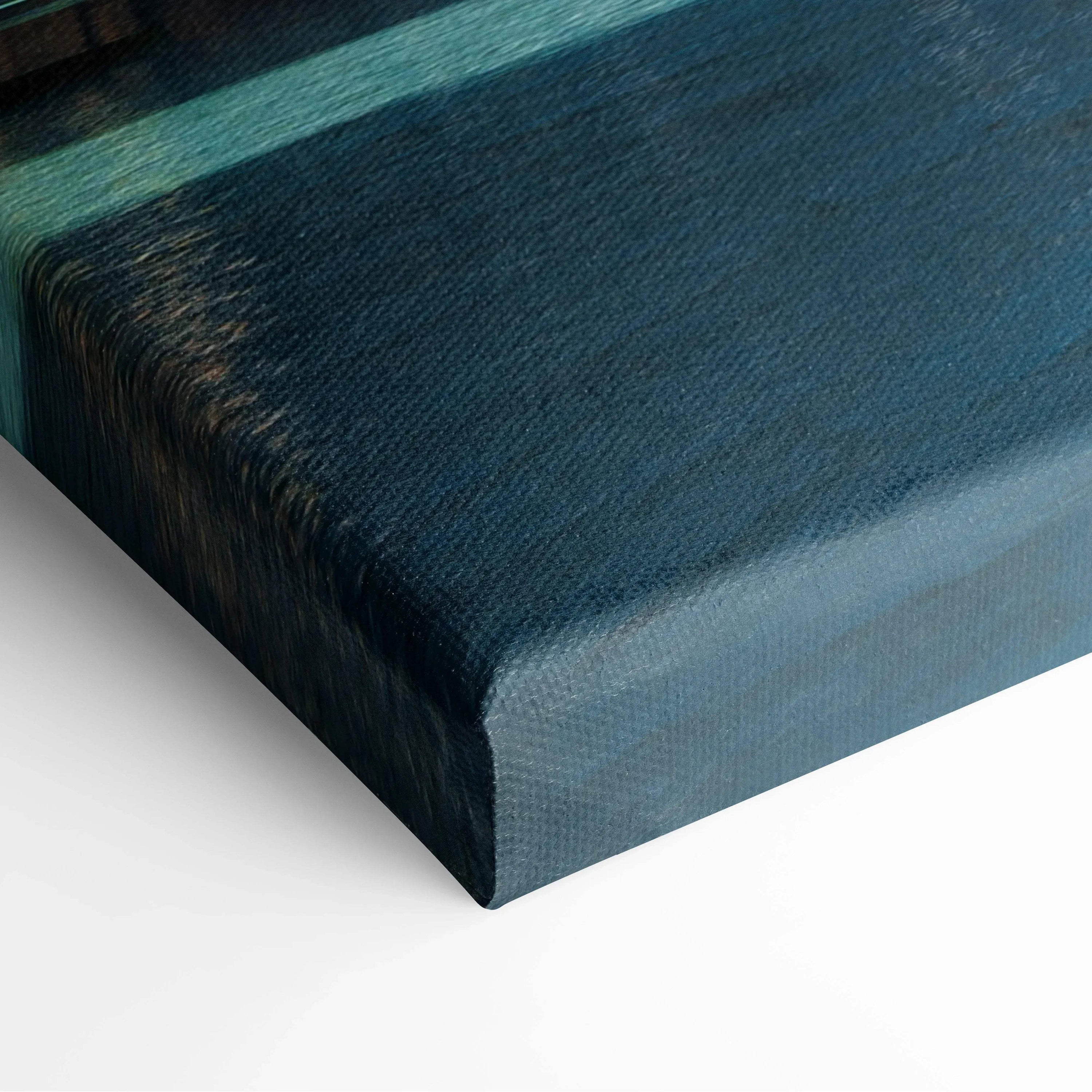 Premium canvas wall art print with deep blue textured surface and wrapped edges.