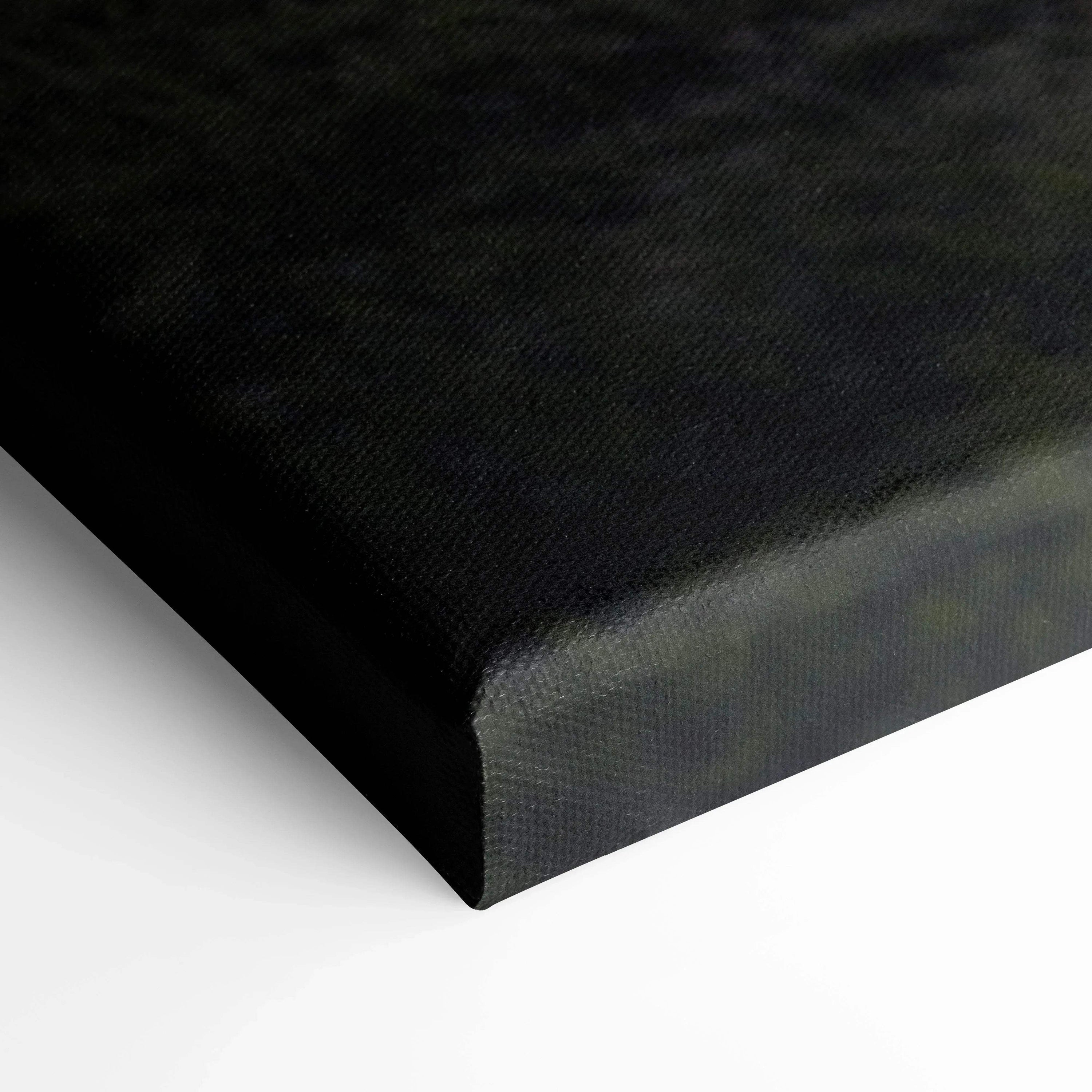 Black gallery-wrapped canvas edge for vertical wall art and canvas art display.